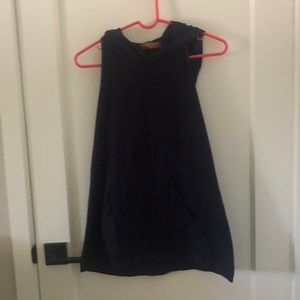 Sleeveless tunic length hoodie with kangaroo pocket ethically made and sourced